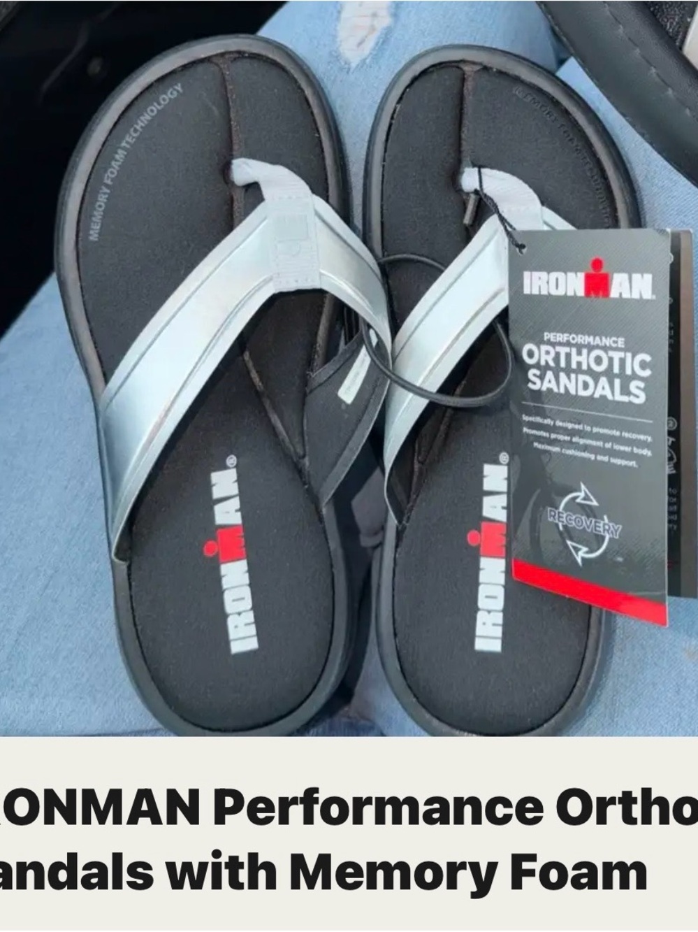 Iron Man women’s Black and Silver Performance Orthotic Flip-Flops
